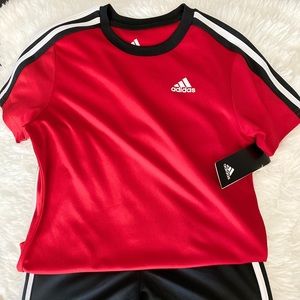 Brand New Size 6 2PC Adidas Black & Red Shirt